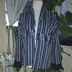 Cupcakes & Cashmere Navy and Cream Teddy Jacket